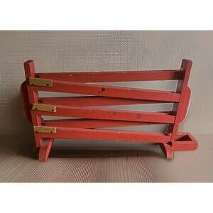 Vintage Marble Run Red Wooden Handmade Toy Game Primitive Rustic Classic Display